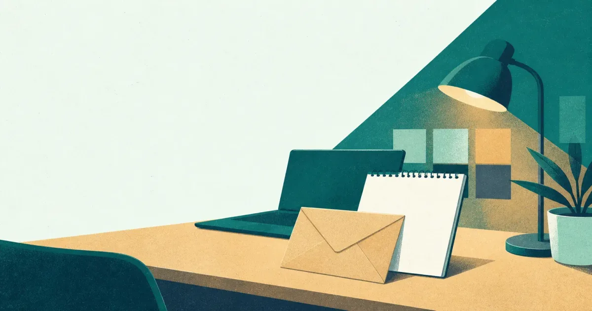 Medical student drafting a letter of interest after a residency interview on a quiet desk