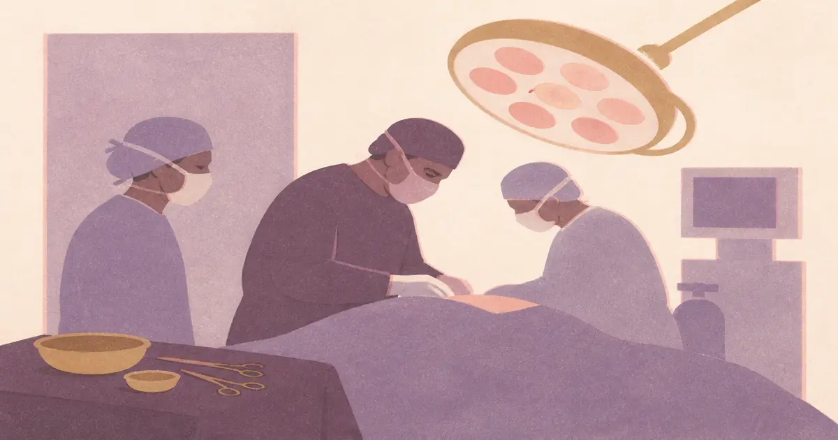 Simplified operating theatre silhouette suggesting surgery residency training